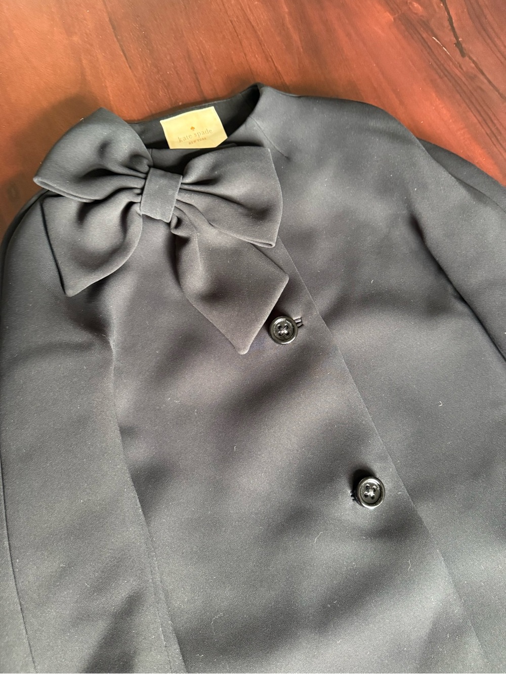 Kate Spade Black Bow “Dorothy” Dress Coat - Picture 14 of 15